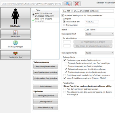 mtmCUBE Komplettpaket <p>In order to enable you to present a unified training quality across your different employees and in order to conserve your precious resource time, you can create standard plans in mtmCUBE once which match your patronage and your device equipment. These plans are then available at the push of a button during your everyday workflow, but can also be easily customized individually for each customer. Contrary to other training management systems, all training programs that are available in the cardio machines and strength devices that are equipped with the motion power console, can be displayed. This ensures that a good, target-oriented and varied training can be represented. Additionally, different training plans can be periodized, i.e. can come into effect in a pre-specified rotation.</p>

<p>&nbsp;</p>
